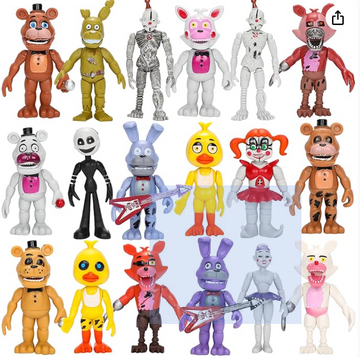 Ernesqi Horror Game Action Figures Set - 18Pcs Inspired by The Game Five Night Figures with Movable Joints Collectible Toys